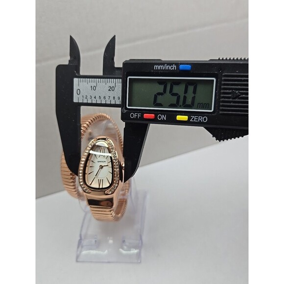 Sanda 1151 Rose Gold Snake Coil Bangle Rhinestone Roman Womens Watch New Battery main image 7